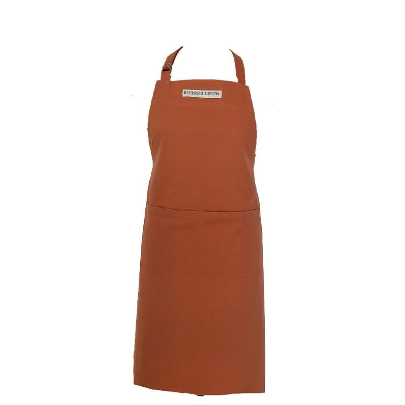 RUSTIQUE LINENS RUSTIQUE LINENS D RING BUTCHER CUT SOLID APRON 