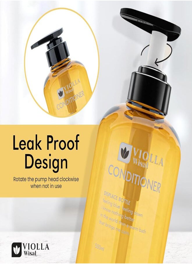 VIOLLA 500-ML Plastic Dispenser Shampoo, Soap Dispenser Bottles with Labels for Bathroom Kitchen (Shampoo, Shower Gel, Wash) Refillable with (3pcs) No Drilling Wall Mount Holders (Yellow) - pzsku/Z139FB25EE3BFDD224559Z/45/_/1720878889/7b593464-c022-4e89-b751-edfb4267bfbc