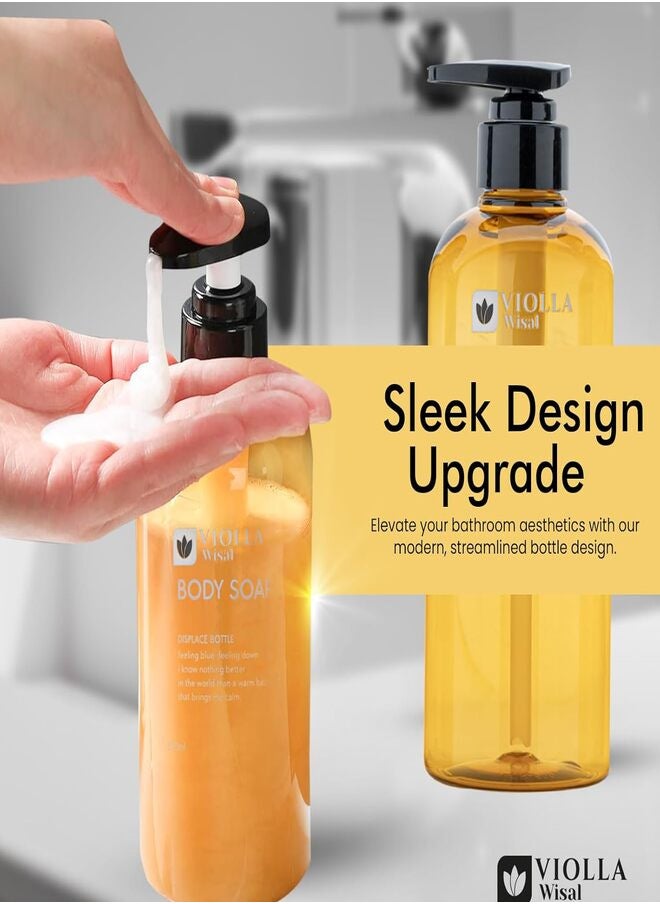 VIOLLA 500-ML Plastic Dispenser Shampoo, Soap Dispenser Bottles with Labels for Bathroom Kitchen (Shampoo, Shower Gel, Wash) Refillable with (3pcs) No Drilling Wall Mount Holders (Yellow) - pzsku/Z139FB25EE3BFDD224559Z/45/_/1720878910/11064ad2-e7dd-4e43-a9da-89e8c120ccc5