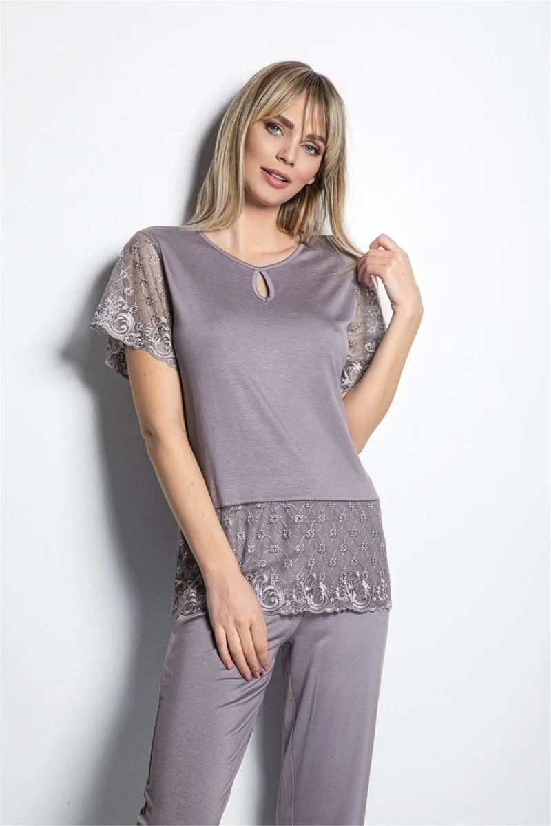 موناميسي 19187 Women's Gray Pajama Set