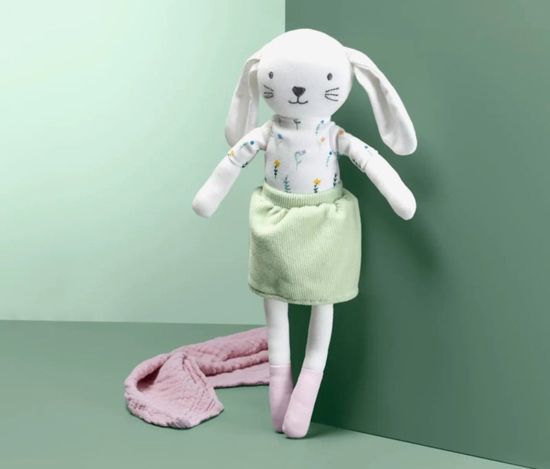 Tchibo Cute Bunny Rag Doll, White Combo - Image 3