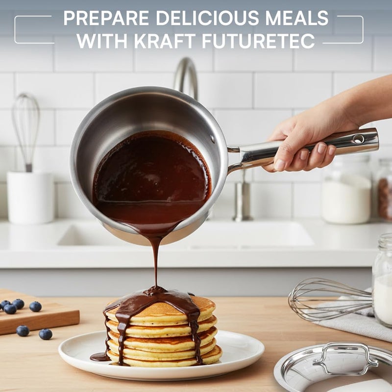 Kraft- follow your imagination Futuretec Triply Stainless Steel Cookware Saucepan With Lid - 1.2 Litre, 14 Cm / 2.5Mm Thick/Tea, Chai, Milk Pan For Boiling/Induction Base - Image 5