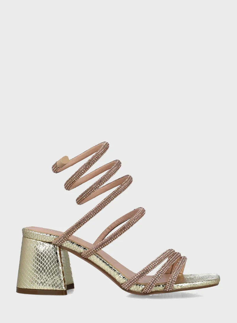 منبور Multi Strap High Heel Sandals