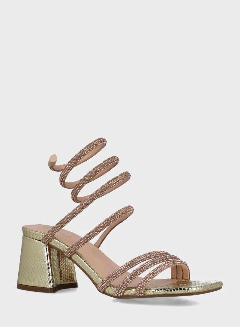 منبور Multi Strap High Heel Sandals