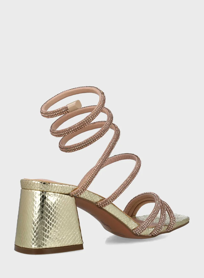 منبور Multi Strap High Heel Sandals
