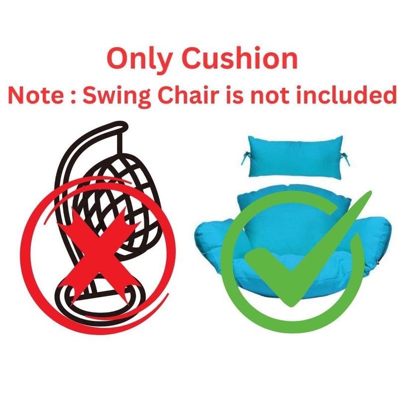 Generic Soft Symphony Swing Chair Cushion for Hanging Basket Chair Swing with Polyester Cloth Cushion for Hanging ChairOutdoor Egg Swing ChairGarden Swing Jhula Seat Padded Pillow Maroon  - Image 3