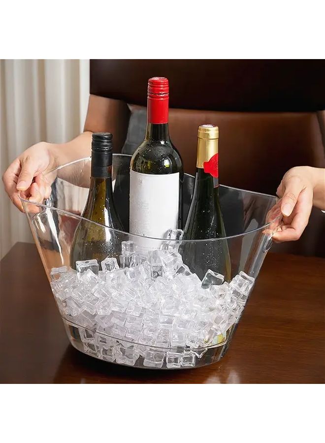 Large Heavy Duty Clear Acrylic Ice Bucket 4L With Lid For Beer Wine Party - Image 3