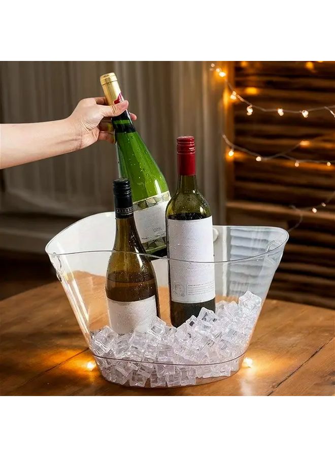 Large Heavy Duty Clear Acrylic Ice Bucket 4L With Lid For Beer Wine Party - Image 1