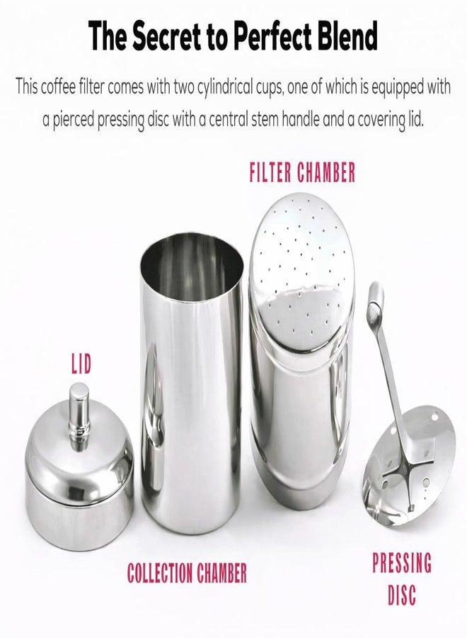 Raslok South Indian Stainless Steel Coffee Maker | Convenient 6-7 Cup Coffee Maker | Decoction Maker Brewer Dripper,Coffee Filter- 400ml - Image 2