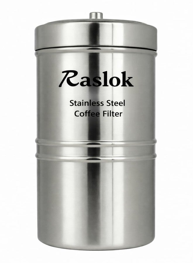 Raslok South Indian Stainless Steel Coffee Maker | Convenient 6-7 Cup Coffee Maker | Decoction Maker Brewer Dripper,Coffee Filter- 400ml - Image 1