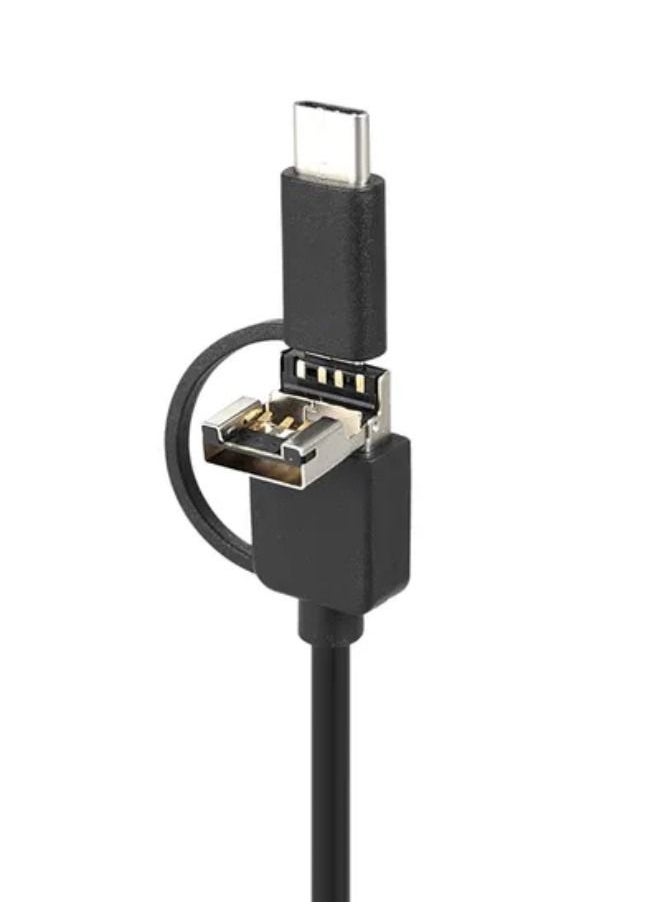 ماركة غير محددة - كابل 3 في 1 لكاميرا المنظار الداخلي للفحص من نوع Type-C وMicro Usb وUsb للمنظار الداخلي ومضاد للماء وفقًا لمعيار Ip67 لهواتف الأندرويد وأجهزة الكمبيوتر الشخصية بطول 2 م - Image 1