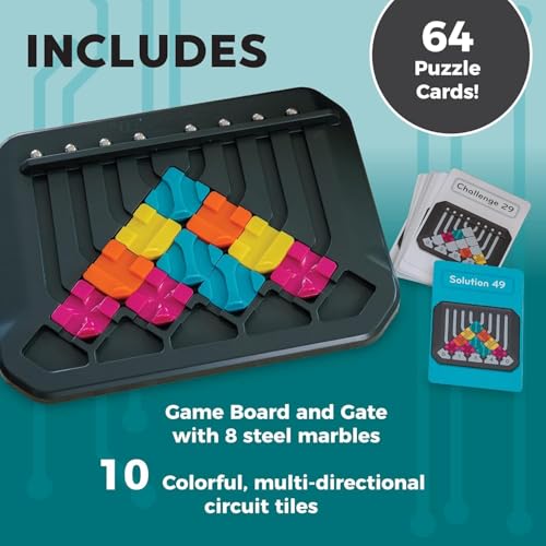 Brand Conquer Brain Training Puzzle Marble Circuit Logic Game for 1 Player Great Gift for Kids who Like Puzzles & Brain teasers 64 Card Challenges & 24pcs Fun for Kids & Adults Ages 8+ (Logic Game) - Image 4