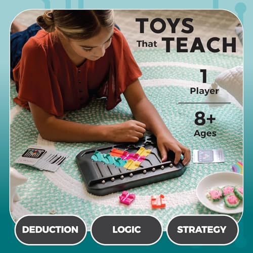 Brand Conquer Brain Training Puzzle Marble Circuit Logic Game for 1 Player Great Gift for Kids who Like Puzzles & Brain teasers 64 Card Challenges & 24pcs Fun for Kids & Adults Ages 8+ (Logic Game) - Image 5