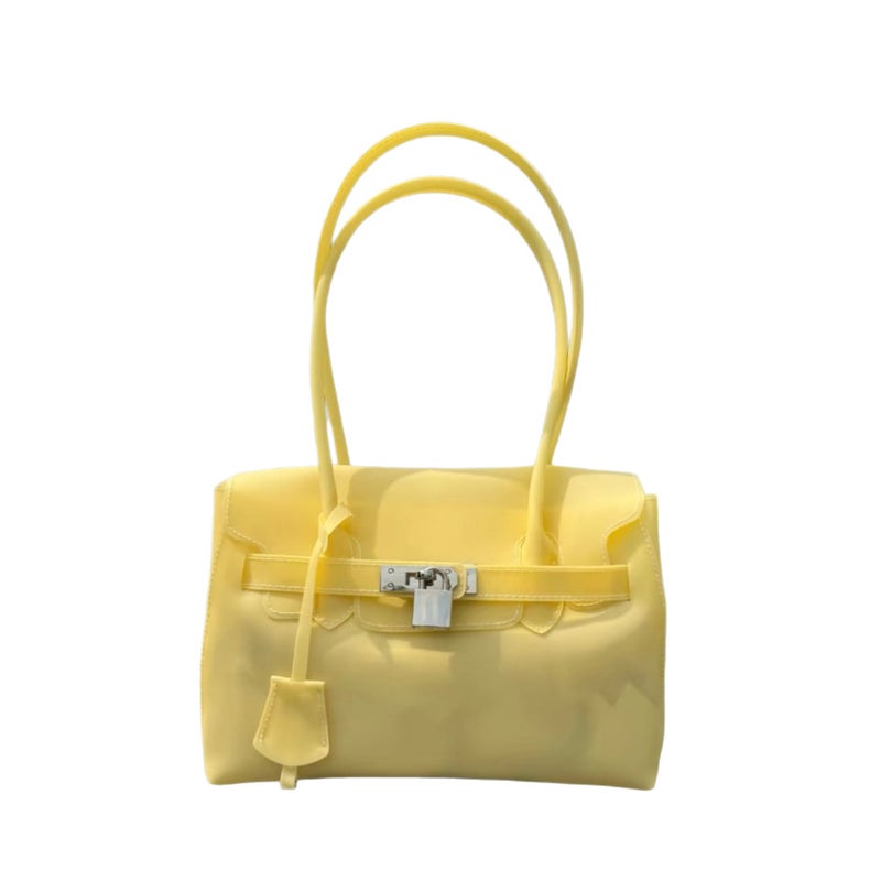 Jellyfirkin Korean-Style Jelly Bag Women's Fashion Lock Clasp Platinum Bag Small Shoulder Bag - Image 5