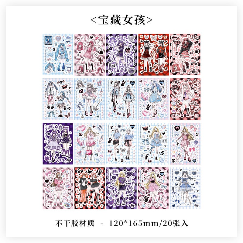 Cute Girl Fashion Stickers Notebook for Kids Treasure Girl 