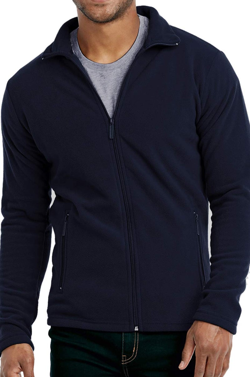 Knocker Men's Polar Fleece Zip Up Jacket (M, Navy) - Image 3
