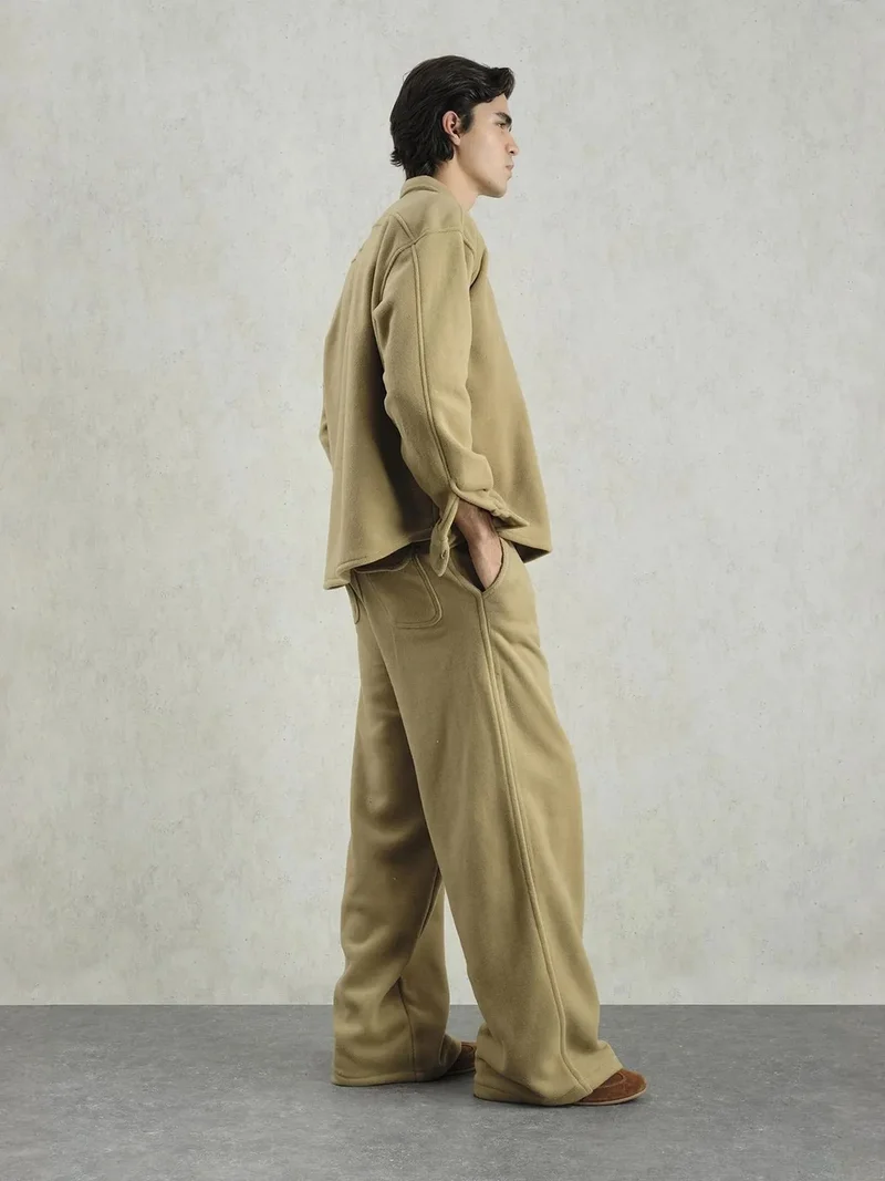 Giesto GIESTO Plush Oversized Snap-Button Shirt