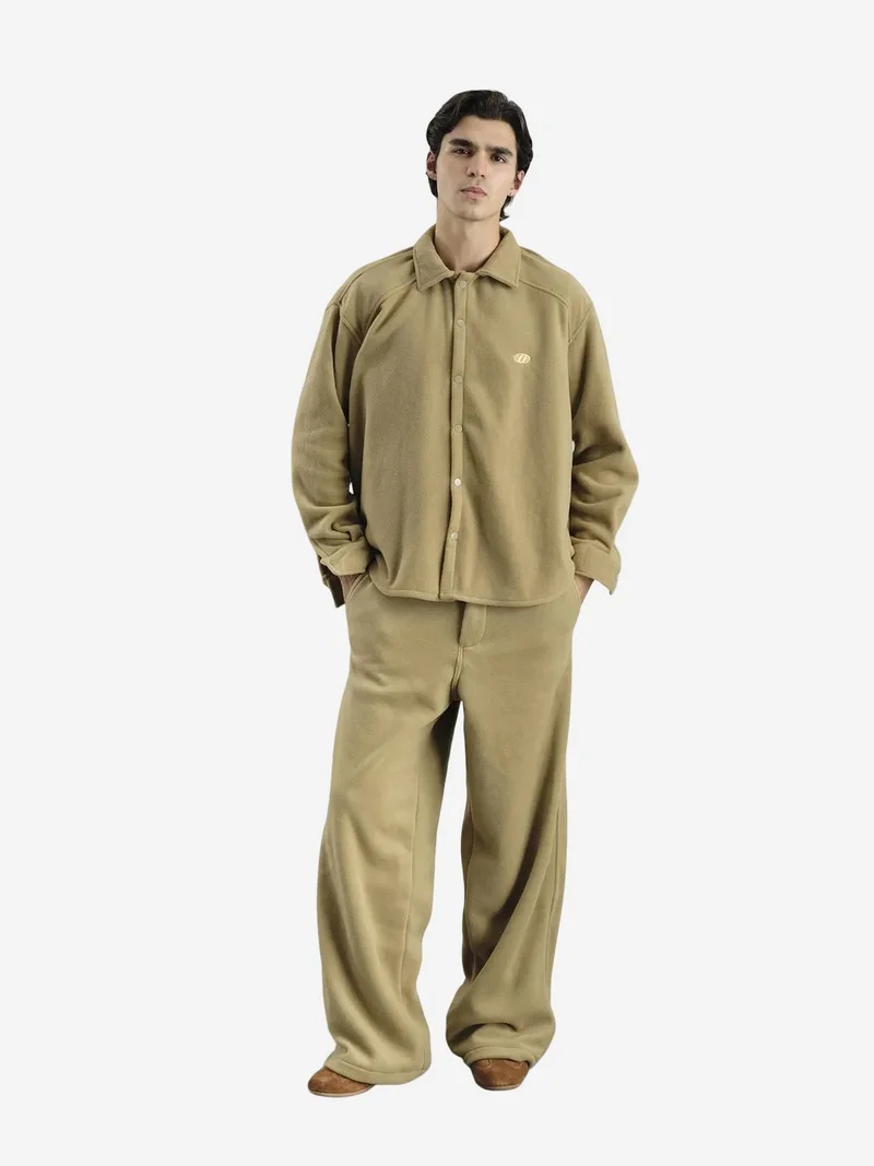 Giesto GIESTO Plush Oversized Snap-Button Shirt