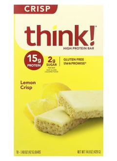 Think High Protein Bar Lemon Crisp 10 Bars 1.48 oz (42 g) Each 