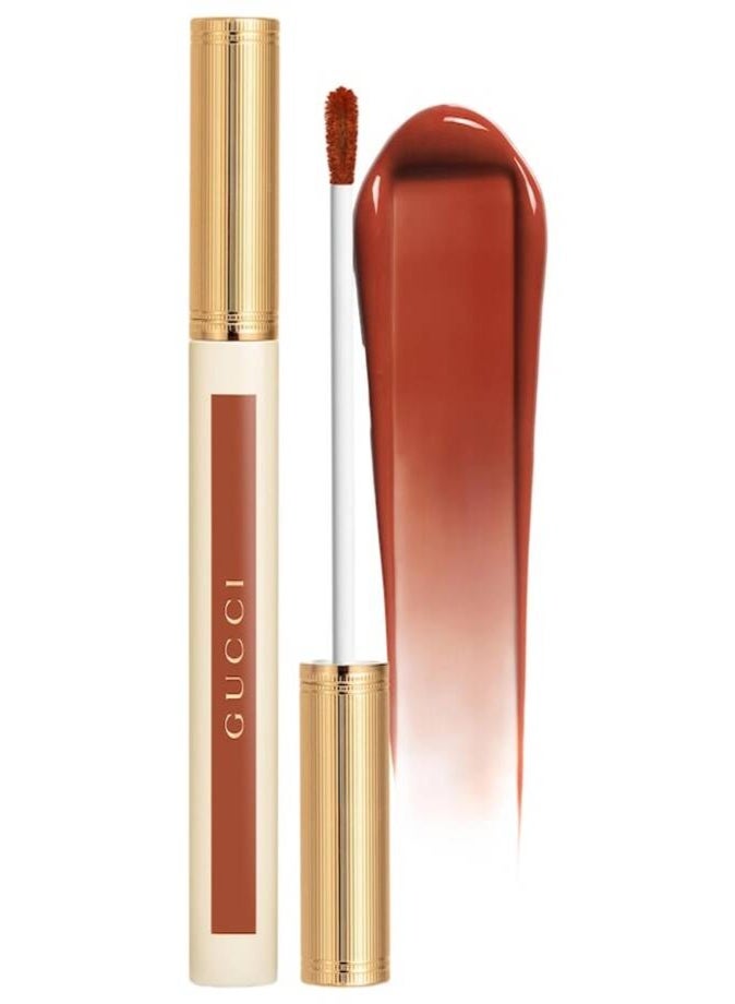 غوتشي ملمع الشفاه السائل GUCCI Glow Oil-In-Water Tint (سعة 6.5 مل - درجة 308 Lucy Dark Orange) – تركيبة مرطبة تمنح لمعاناً مشرقاً. - Image 1