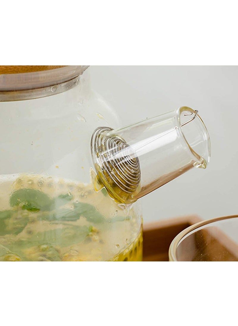 ROSEFINCH ROSEFINCH Glass Pitcher with Wooden Bamboo Lid and Golden Handle 15 Litre Glass Water Sun Tea Jar for iced Tea Juice Milk Coffee Fruit Hot Cold Beverages Carafe Pack of 1 Clear  - Image 5