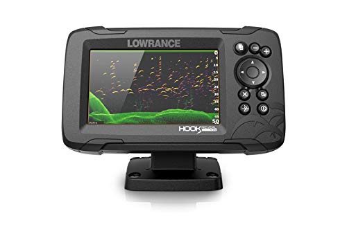 LOWRANCE لويرانس هوك ريفيل 5 سبلت شوت - جهاز كشف الأسماك بحجم 5 بوصات مع محول سبلت شوت، خرائط C-MAP الأمريكية المحملة مسبقًا - Image 1