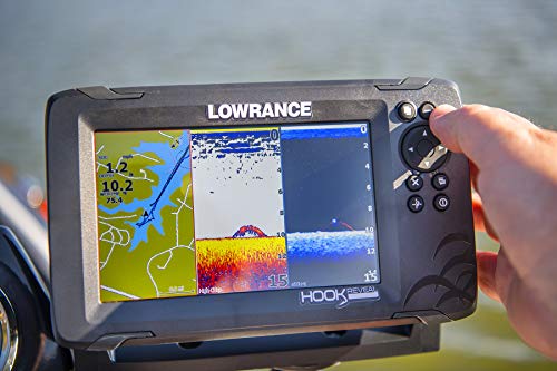 LOWRANCE لويرانس هوك ريفيل 5 سبلت شوت - جهاز كشف الأسماك بحجم 5 بوصات مع محول سبلت شوت، خرائط C-MAP الأمريكية المحملة مسبقًا - Image 3