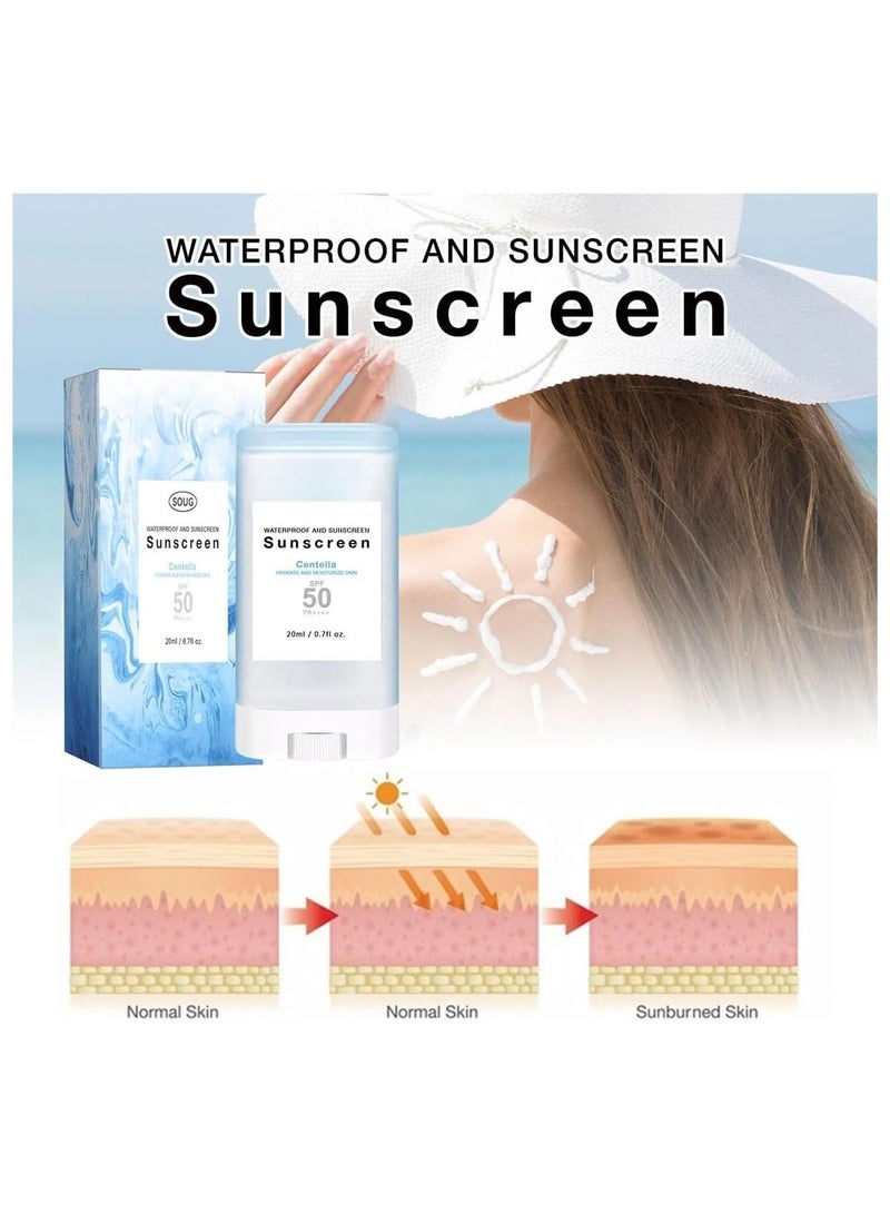 SOUG Marlamall Face Sunscreen Stick Sunscreen Sun Stick SPF50+ PA++, Lightweight Sunscreen Stick Face Moisture Stick, No Sticky Refreshing Sun Stick Skin Sunscreen for All Skin Type - Image 2