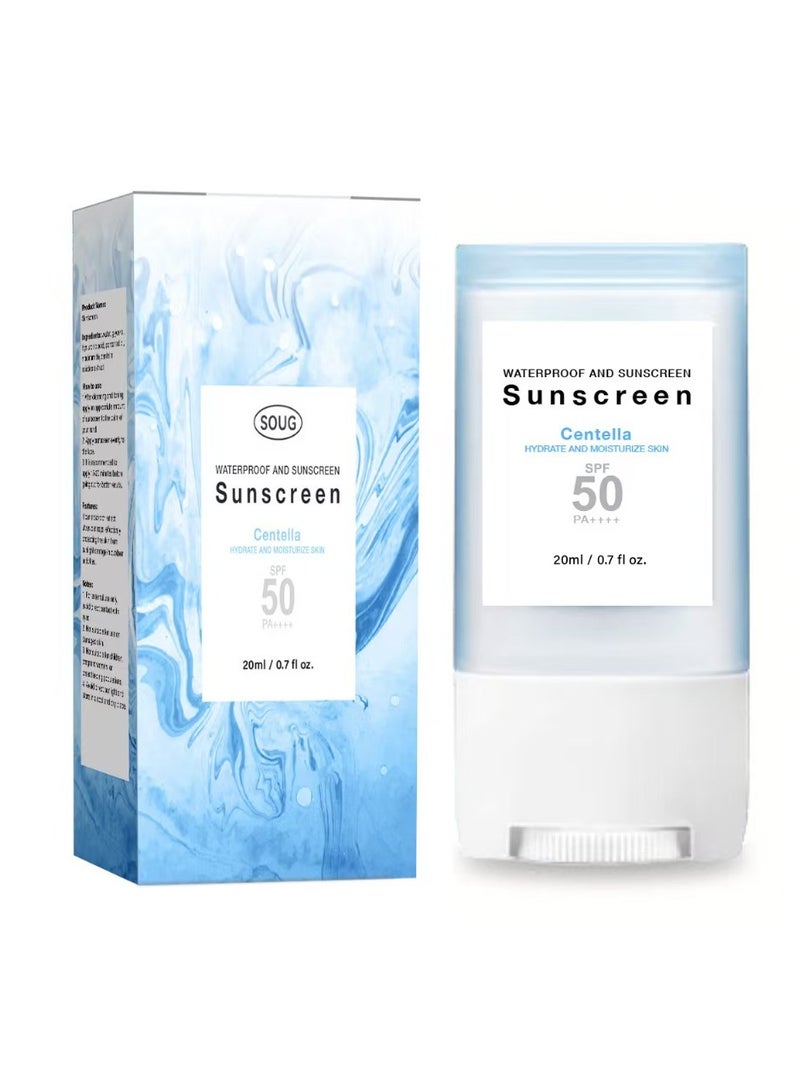 SOUG Marlamall Face Sunscreen Stick Sunscreen Sun Stick SPF50+ PA++, Lightweight Sunscreen Stick Face Moisture Stick, No Sticky Refreshing Sun Stick Skin Sunscreen for All Skin Type - Image 1