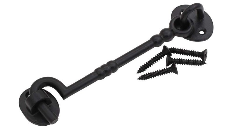 THDC Cast Iron Cabin Eye Hook and Latch for Gates and Doors Privacy Hook Wrought Iron 7 Large