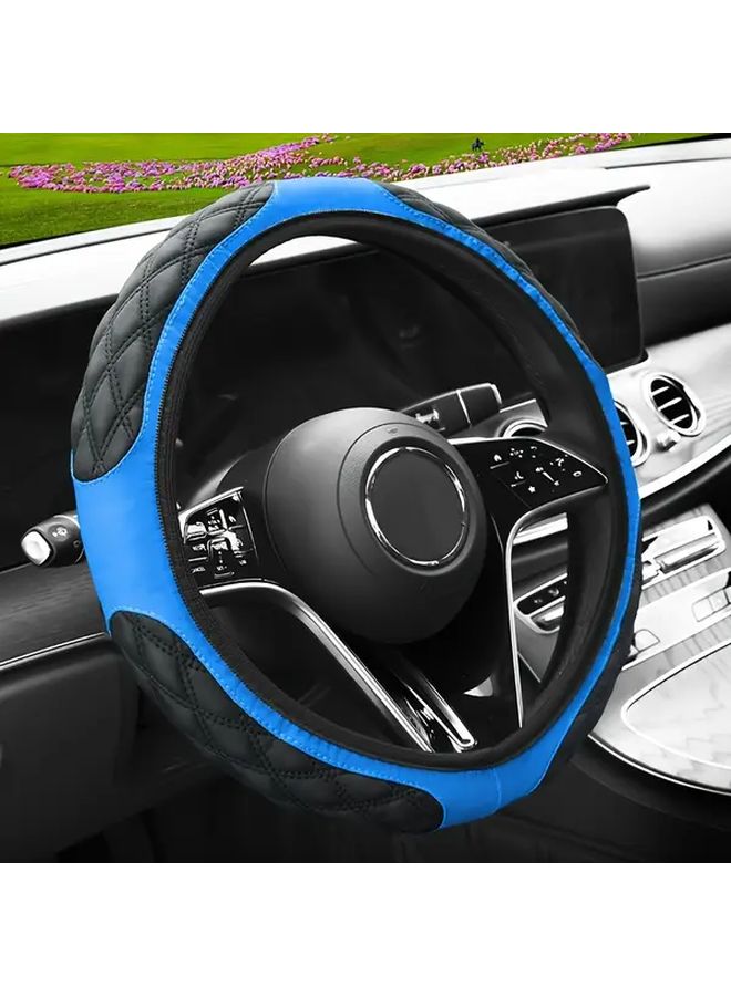 Coffee Color Steering Wheel Cover Breathable Anti Slip Durable Easy Installation Fit Most Vehicles All Season Comfort - Image 4