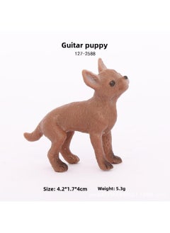 Mini Puppy Simulation Solid Animal Model Chai Dog Poodle Boxer Dog Dalmatians Shar Pea Model Toy-Color:127-2588 Chihuahua (Brown)