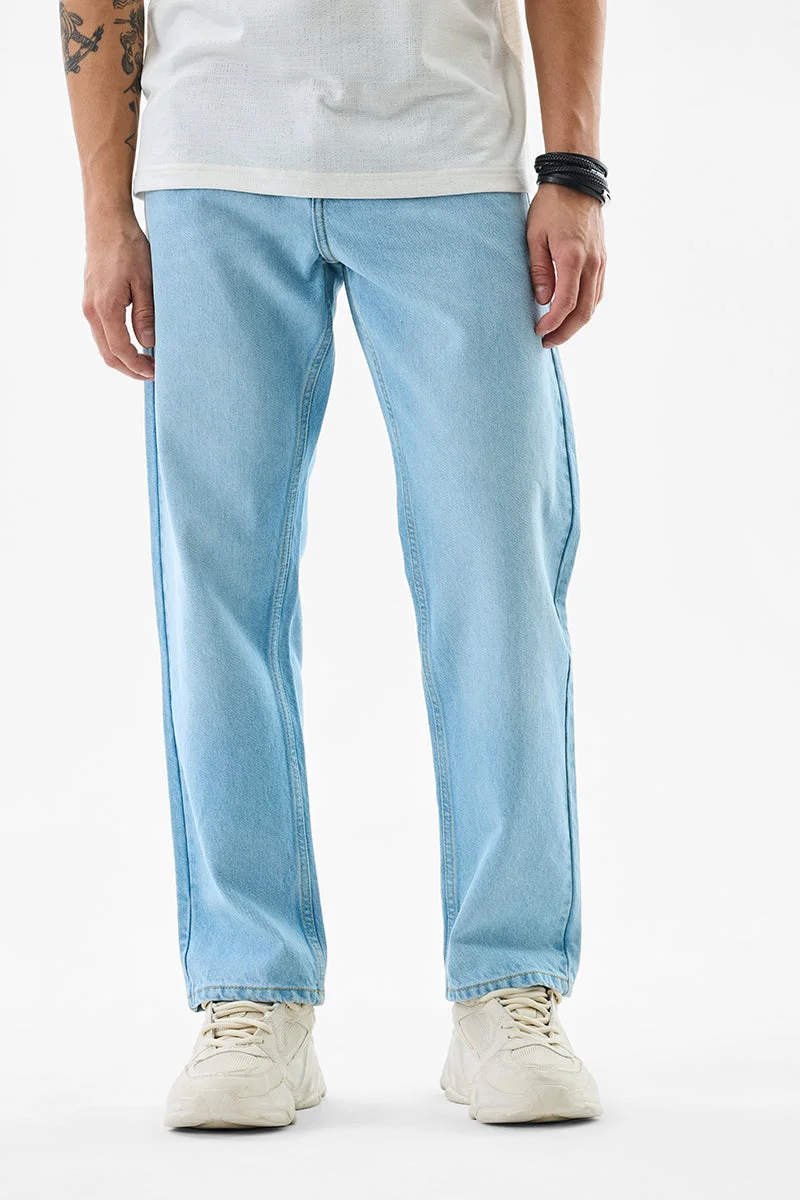 سنيتش Light Blue Solid Relaxed Casual Jeans