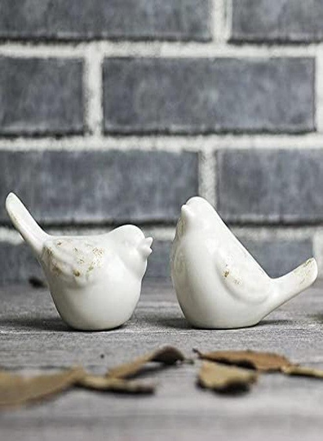 SUNSHADE 2PCS Ceramic Birds Figurines Home Decor for Living Room Decor Office Home Decoration Ornaments Garden Statues - Image 2
