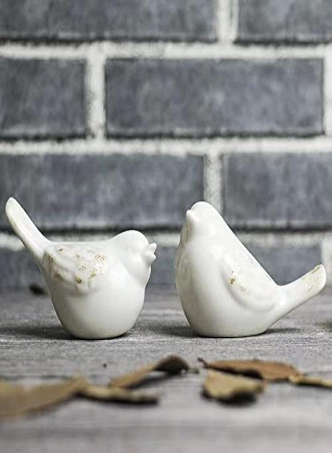 SUNSHADE 2PCS Ceramic Birds Figurines Home Decor for Living Room Decor Office Home Decoration Ornaments Garden Statues - Image 1