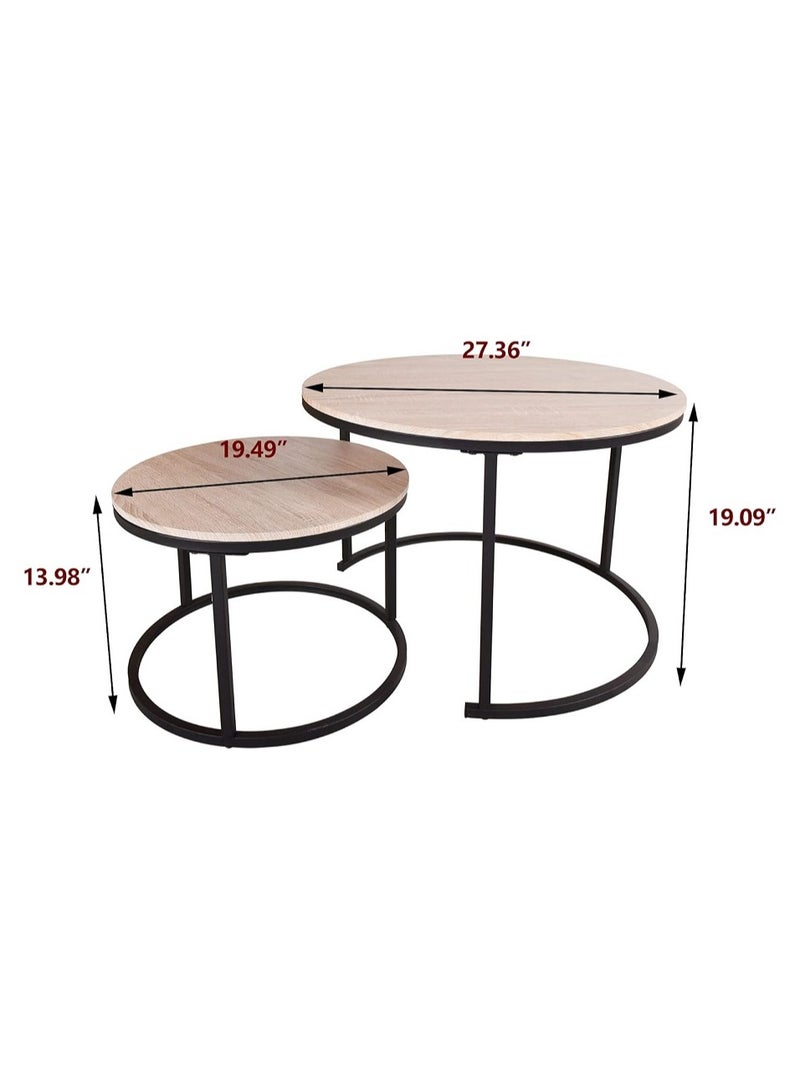AGD Set of 2 Coffee Tables Side Table Snack Table For Living Room And Bedroom - Image 5
