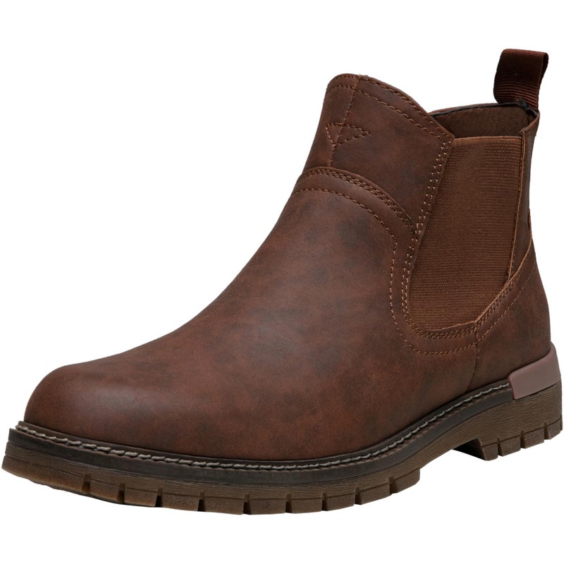 Jousen Chelsea Boots Casual Slip On Ankle Waterproof Mens Boots(AMY8119A brown 10) - Image 1