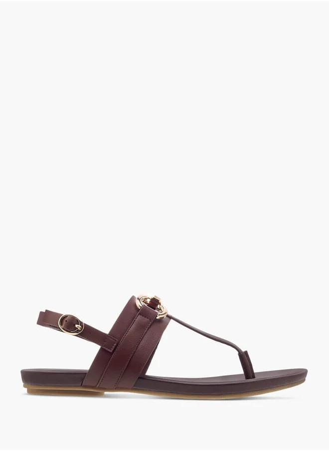 Celeste Womens Metal Accent Sandals with Buckle Closure