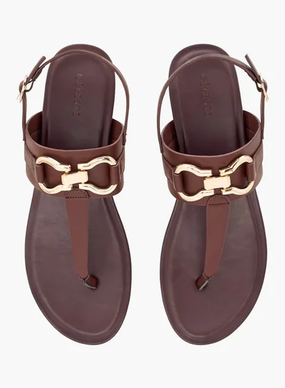 Celeste Womens Metal Accent Sandals with Buckle Closure