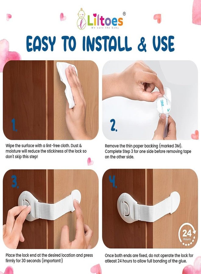 LILTOES Baby Safety Cabinet Locks, Child Proofing for Furniture and Drawers (Cabinet Lock) - Pack of 10 - Image 5