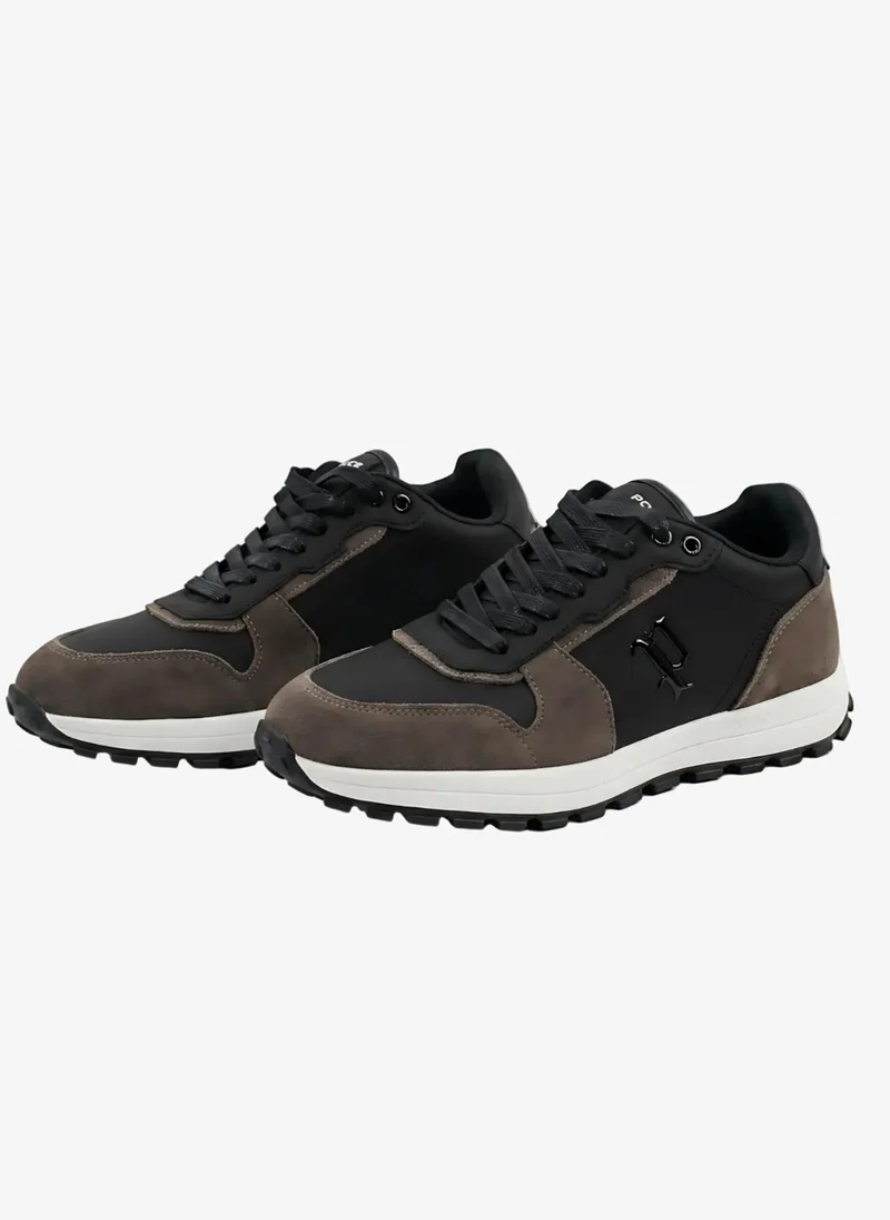 بوليس Police Men's Leather Low-Top Lifestyle Sneakers with Genuine Leather Upper, Urban Streetwear Design & Rugged Casual Style – Black