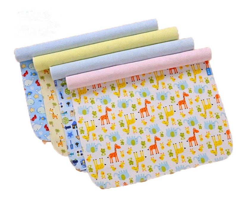 Monvecle 4pcs Pack Baby Infant Waterproof Cotton Changing Pads Washable Resuable Diapers Liners Mats (4pcs Pack-18"x12") - Image 1