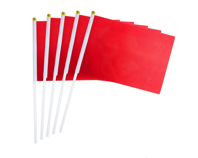 WXTWK 25 Pack Solid Red Flag Small Mini Plain Red DIY Color Flags On Stickmarking decoration suppliesGrand OpeningKids BirthdayParty Events Celebration - Image 2