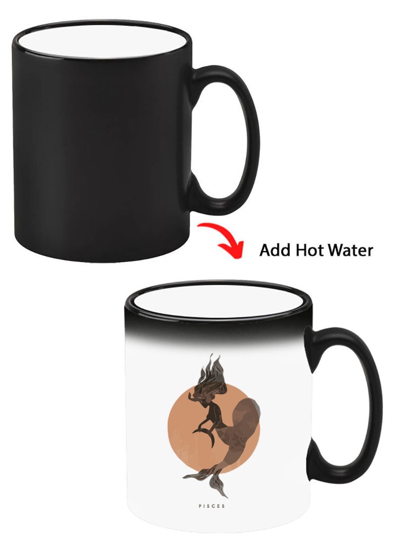 Theodor Color Changing Heat Sensitive Ceramic Mug, Image Revealed When HOT Liquid is Added! Pisces - Image 1