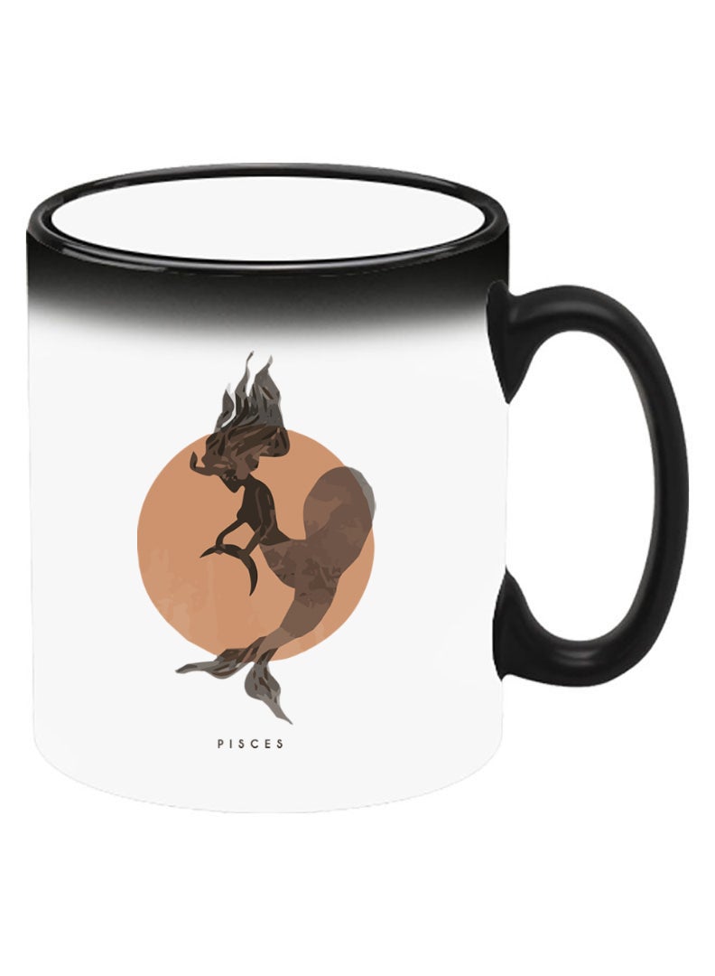 Theodor Color Changing Heat Sensitive Ceramic Mug, Image Revealed When HOT Liquid is Added! Pisces - Image 2