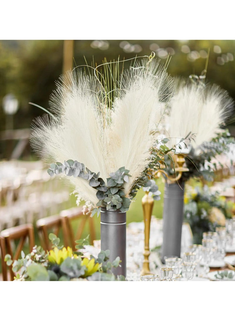 AROAQ Artificial Fluffy Pampas Grass, Elegant Fake Flower Boho Decor, Durable Artificial Flowers For Vase Filler Farmhouse Diy Room Home Wedding Decor, DK Blue 10pcs  - Image 3