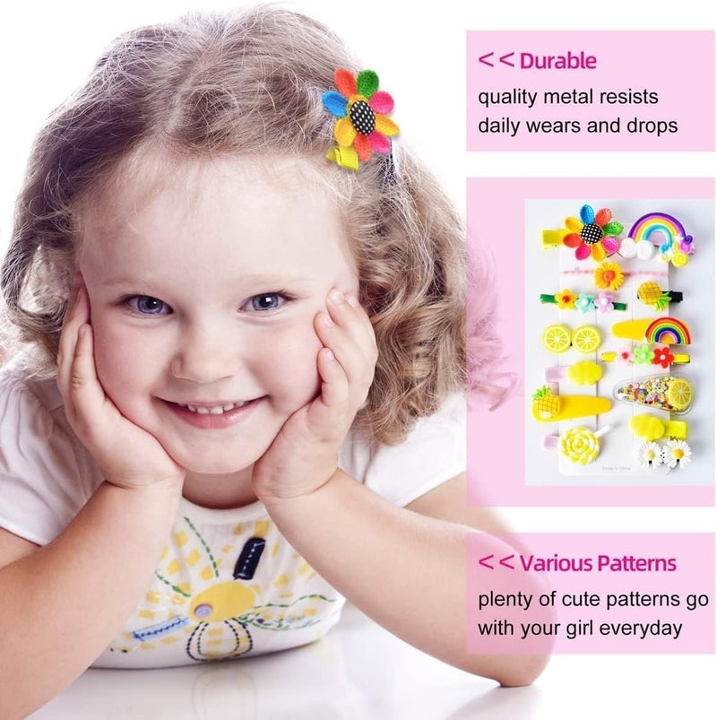 FIgment Hair Clip -Cute Fruit Cartoon Animal Shape Hair Clip Pins Set for Baby Girls, Little Girl Clip Set Hair Stuff Kids Accessory, Flower Candy, Fruits Rainbow, Butterflies for Hairstyles (Purple) - Image 3