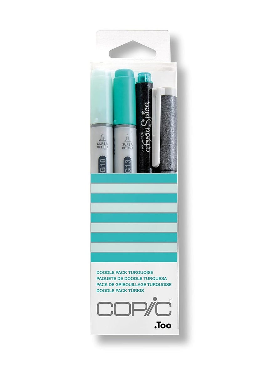 COPIC Copic Marker Doodle Pack, Turquoise  - Image 1