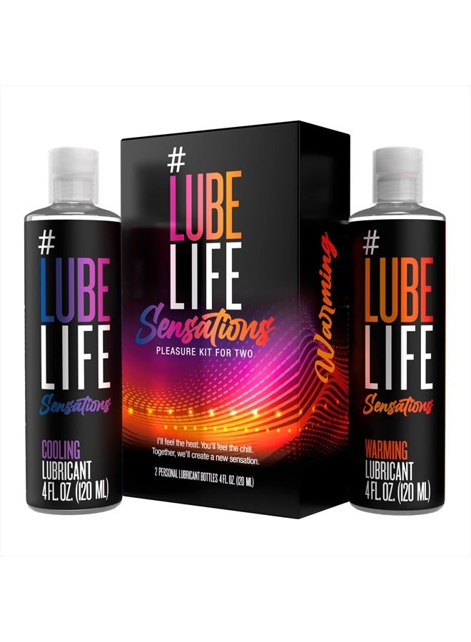 Lube Life Sensations Pleasure Kit Water Based Cooling & Warming Personal Lubricant, for a Tingling and Invigorating Intimate Experience, Lube for Men, Women & Couples, 4Fl Oz (Pack of 2)  - Image 1