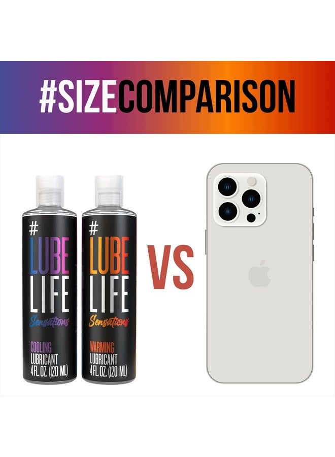 Lube Life Sensations Pleasure Kit Water Based Cooling & Warming Personal Lubricant, for a Tingling and Invigorating Intimate Experience, Lube for Men, Women & Couples, 4Fl Oz (Pack of 2)  - Image 4
